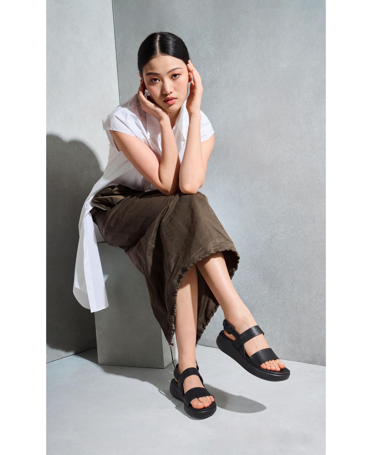 Женские сандалии Naturalizer Coast Slingback Wedge Platform, цвет: Чёрная искусственная кожа — фото 3