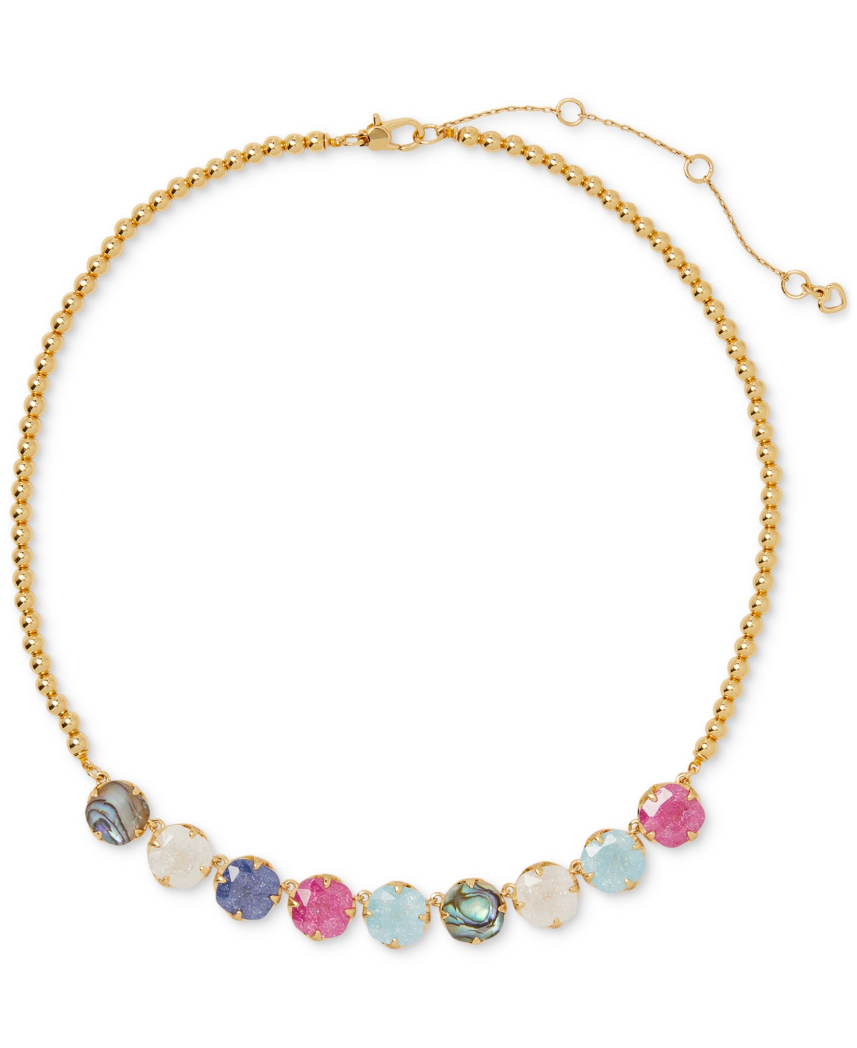 Gold-Tone Pop of Joy Spade Flower Necklace, 16" + 3" extender - Multi