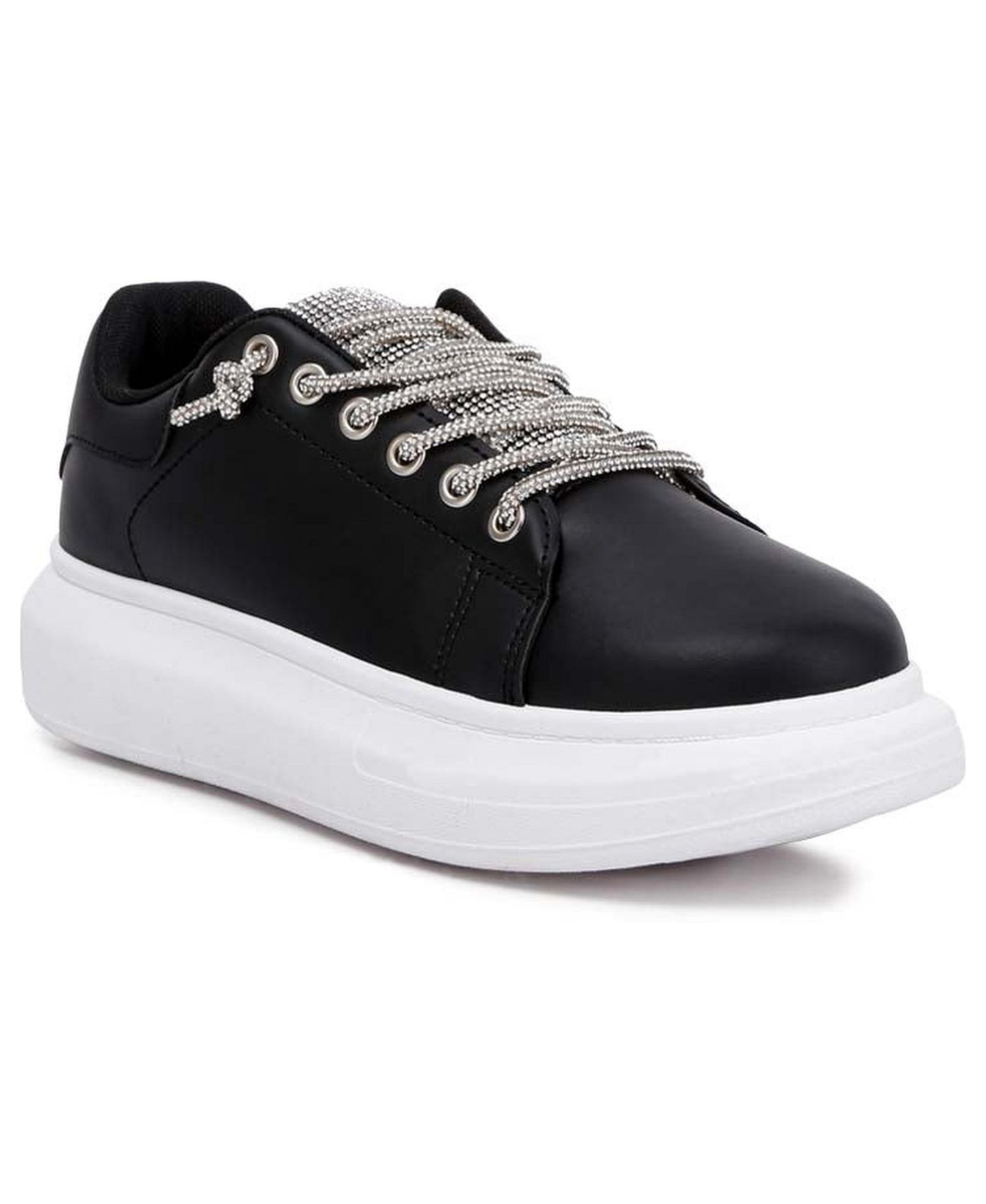 Женские кроссовки London Rag Jaxen Rhinestones Lace Up, цвет: Чёрный — фото 3