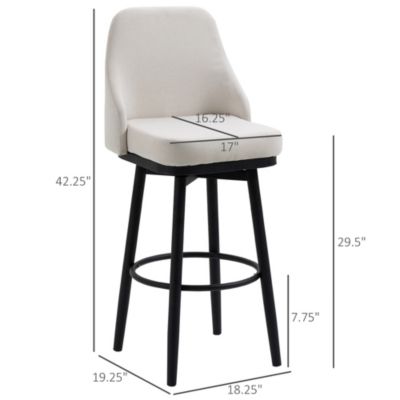 Modern Bar Stools, Set of 2 Swivel Kitchen Bar Chairs,