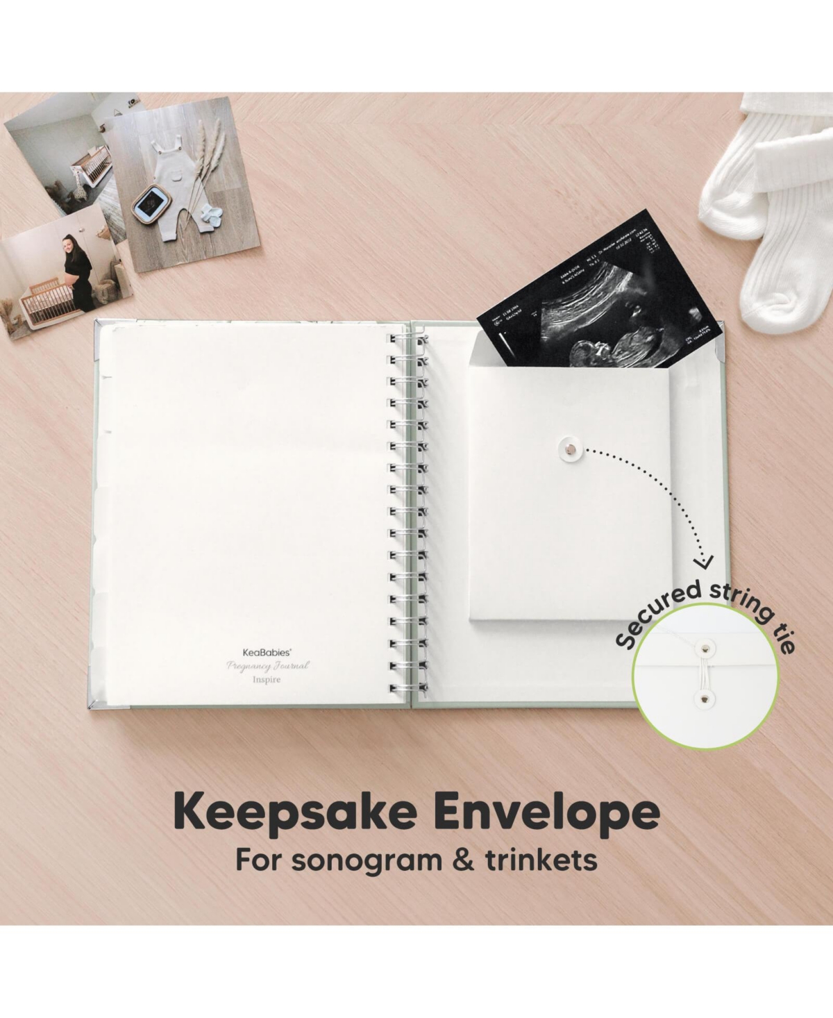 KeaBabies Pregnancy Journal Memory Book: Inspire, 90 Pages Hardcover Pregnancy Book, Pregnancy Journals for First Time Moms