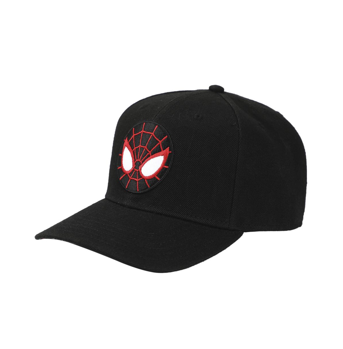 Men's Comic Book Spiderman Miles Morales Mask Black Snapback Hat - Multicolored