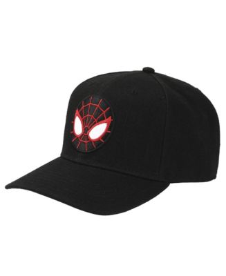 Marvel Men's Comic Book Spiderman Miles Morales Mask Black Snapback Hat ...