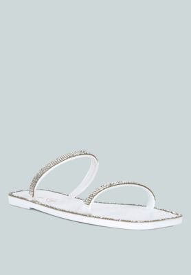 Women's Fenta Diamante Detail Jelly Flats