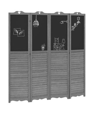 5.5' 4 Panel Room Divider, Indoor Privacy Screens for Home, Brown