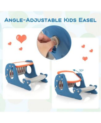 Toddler Convertible Activity Table Set Easel with Erasable Whiteboard-Blue