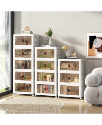 Stackable Storage Bins with Lockable Wheels-3 Pack