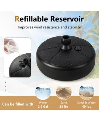 Patio Fillable Round Umbrella Base Stand Fit Pole 1.5'' Holder 40 lbs Outdoor