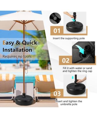 Patio Fillable Round Umbrella Base Stand Fit Pole 1.5'' Holder 40 lbs Outdoor