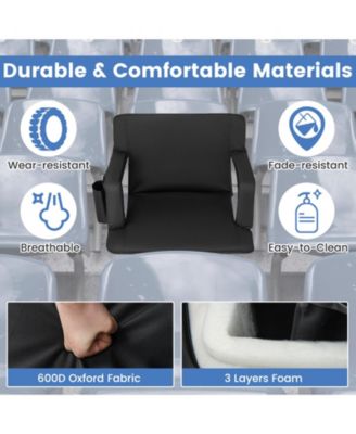 Stadium Seat for Bleachers with Back Support 6 Adjustable Positions
