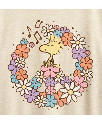Woodstock Floral Peace Sign Plus Size Graphic T-Shirt