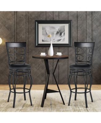   Set of 2  Metal   30", Backrest & Footrest  Bar Stools