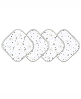 Baby Boys and Baby Girls Elephant and Balloons Hooded Bath Towel and Wash Cloth Set