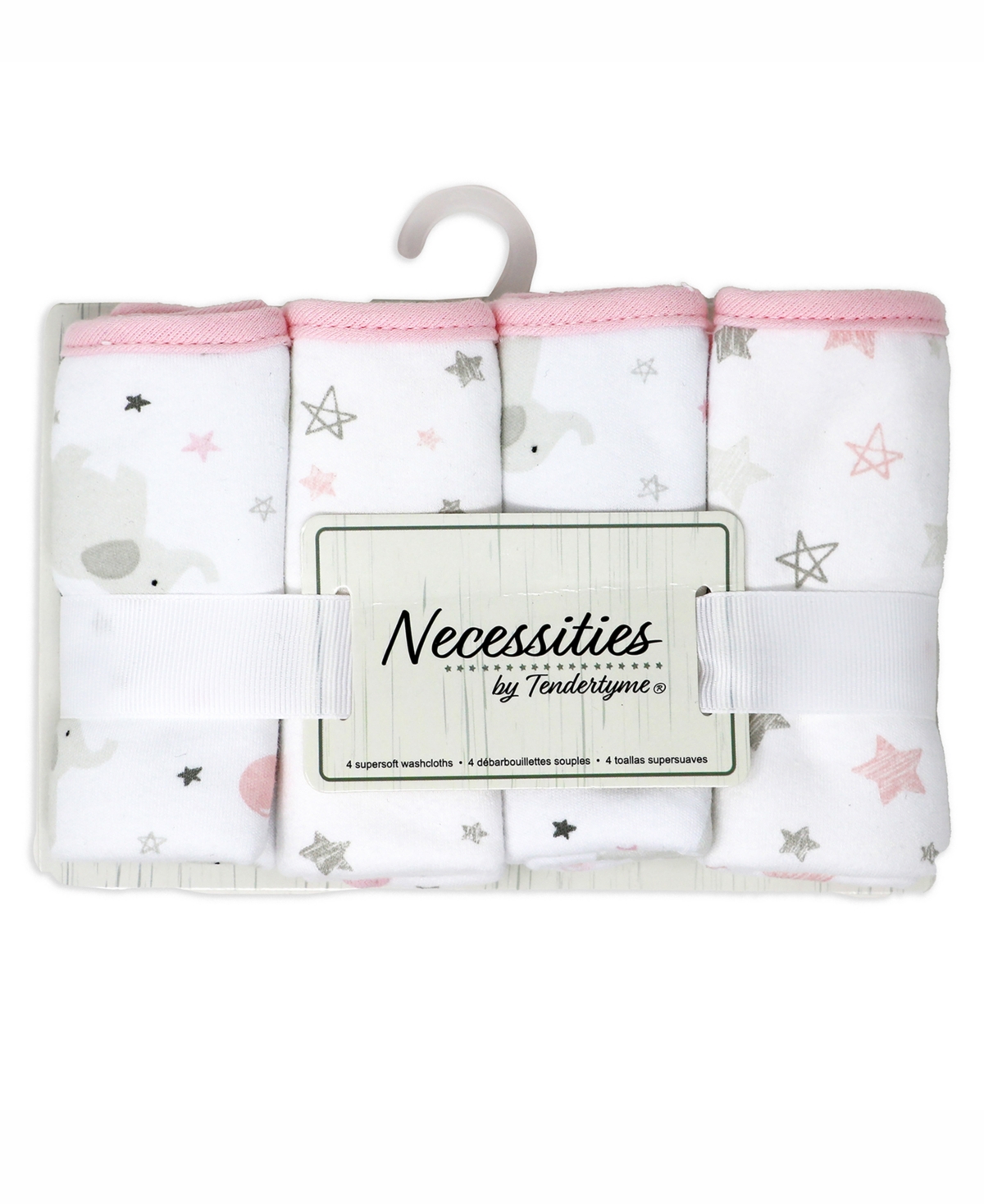 Tendertyme Baby Boys and Baby Girls Elephant and Balloons Hooded Bath Towel and Wash Cloth Set