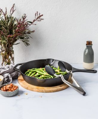 9" Stainless Steel Silicone Tongs