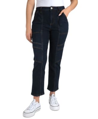 Indigo Rein - Juniors' High-Rise Seamed Straight-Leg Jeans