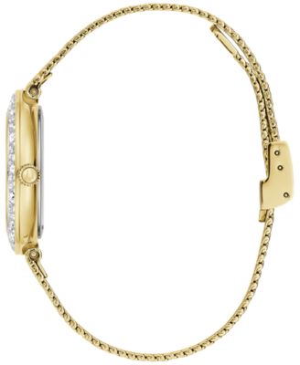 Women's Crystal Gold-Tone Stainless Steel Mesh Bracelet Watch 32mm