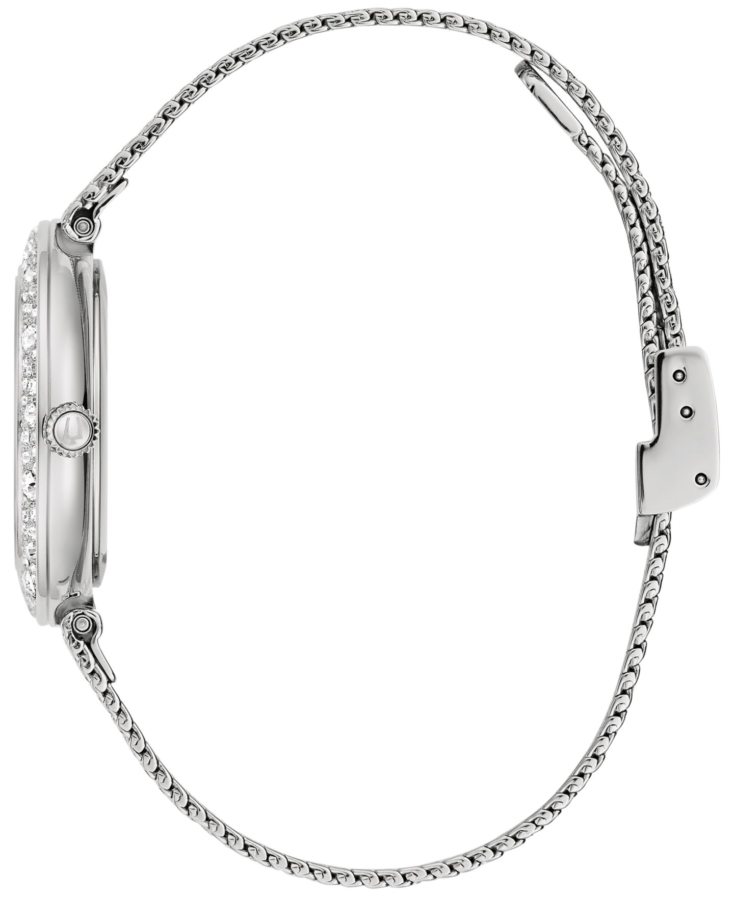Женские часы Bulova Crystal Stainless Steel Mesh Bracelet Watch 32mm — фото 2