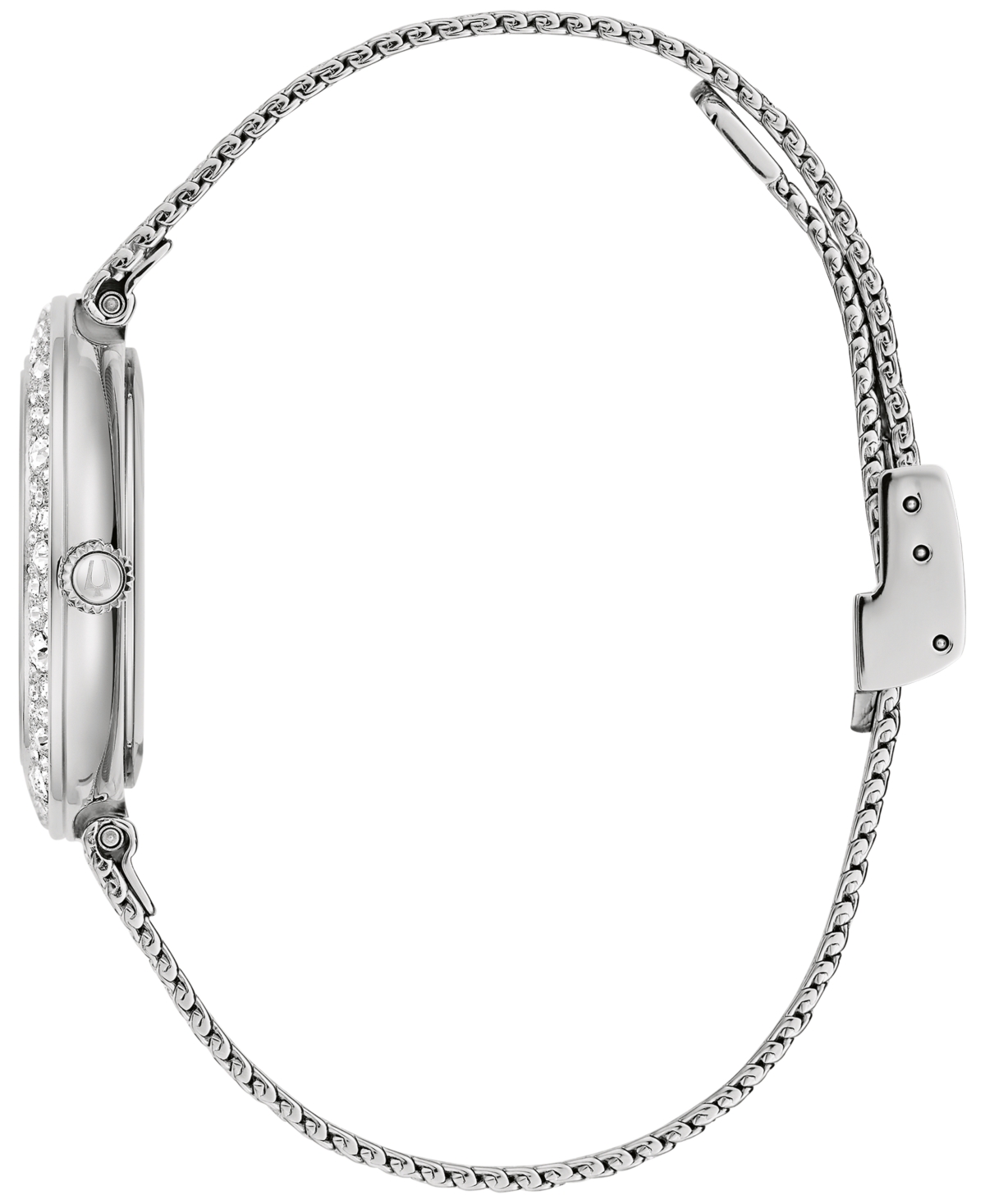 Bulova Crystal Womens Crystal Accent Silver Tone Stainless Steel Strap Watch 96l329 In No Color