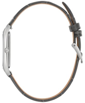 Men's Sutton Gray Leather Strap Watch 29mm