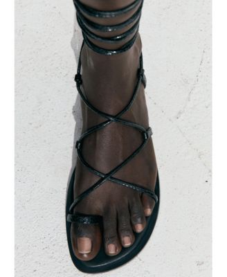 Women's Metallic Snake Sandals