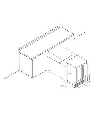 24" Wine & Beverage Refrigerator, 18-Bottle & 60-Can Capacity, Built-in Dual Zone Cooler with French Doors