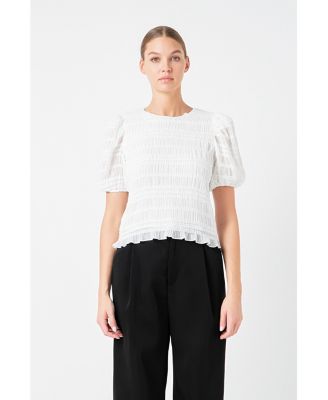Women's Textured Puff Sleeve Top