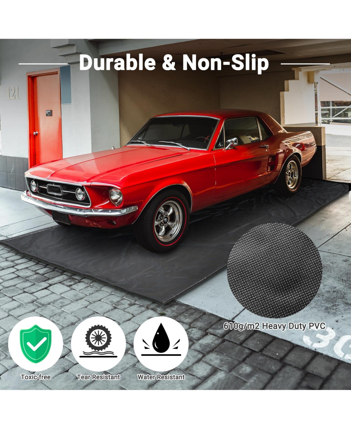 Yescom Containment Mat Garage Floor Mat for Suv Snow Mud Rain Compact Size 7'9