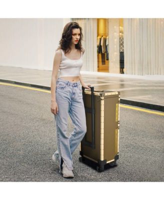 Bronze Rolling Hair Stylist Salon Makeup Cosmetic Case Artists Train Trimmer Box