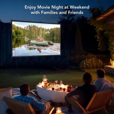 100" Portable Detachable Projector Screen with Stand Movie Projection 16:9 HD 1.1 Gain