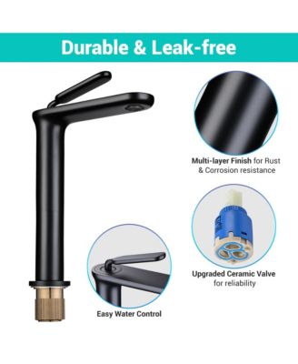 Tempered Glass Vessel Sink w/ Faucet & Pop up Drain Bathroom Lavatory