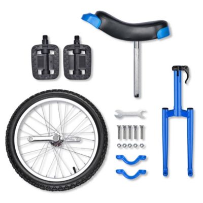 18 In Wheel Outdoor Unicycle Skid-proof Tire Fitness Bicycle Balance Training for Adults Teenagers Kids, Blue