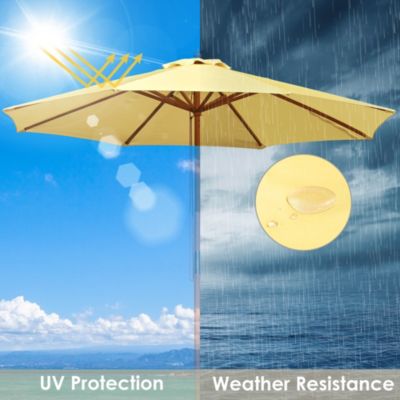 9' Umbrella Canopy Replacement 8 Rib Outdoor Patio Garden Top Cover UV30+ 180g