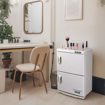 46L Hot UV Sterilizer Towel Warmer Cabinet Heated Nail Salon Spa Facial Dual 4 Rack