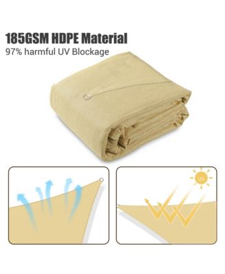 16x16 Ft 97% UV Block Square Sun Shade Sail Canopy Outdoor Patio Yard Poolside