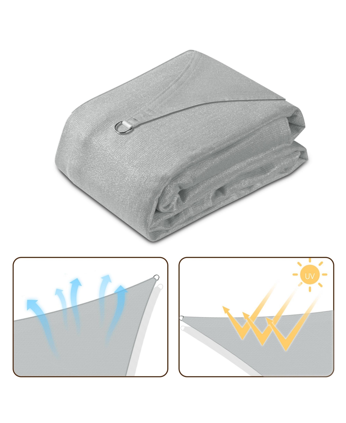 Yescom 13x10 Ft 97% Uv Block Rectangle Sun Shade Sail Hdpe Canopy Cover Net Patio