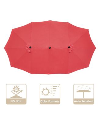 10x6.5 Ft Patio Umbrella Replacement Canopy Sunshade Cover for Market Tabletop