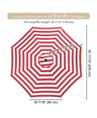 8 Ft Patio Umbrella Replacement Canopy Market Table Top Sunshade Cover Outdoor