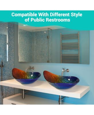 Waterdrop Shape Tempered Glass Vessel Sink Vanity Counter Top Basin