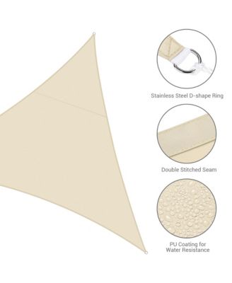 10 Ft Triangle Sun Shade Sail Canopy 97% UV Block Patio Awning Outdoor Yard Deck