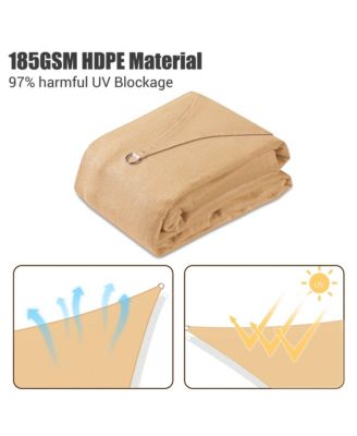 Rectangle Sun Shade Sail Canopy Awning 8Ft Detachable Pole Kit Outdoor