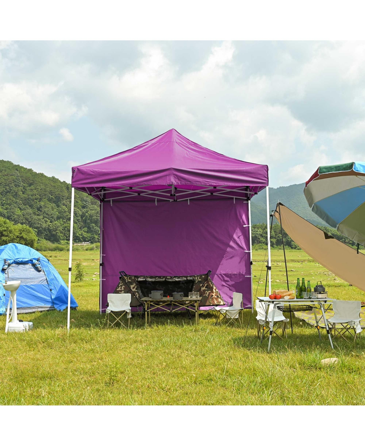 Instahibit Sidewall UV30+ 1080D 120g Fits 10x10ft Canopy Outdoor Picnic 2 Pieces