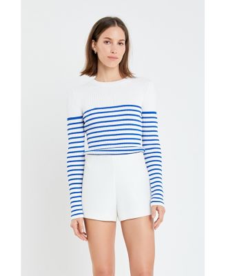 Women's Stripe Long Sleeve Knit Top
