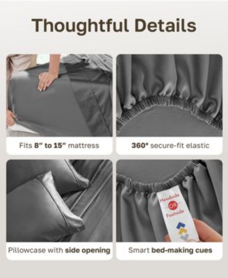 Soft Twin Cotton Sheet Set - 400 Thread Count 100% Cotton Sateen