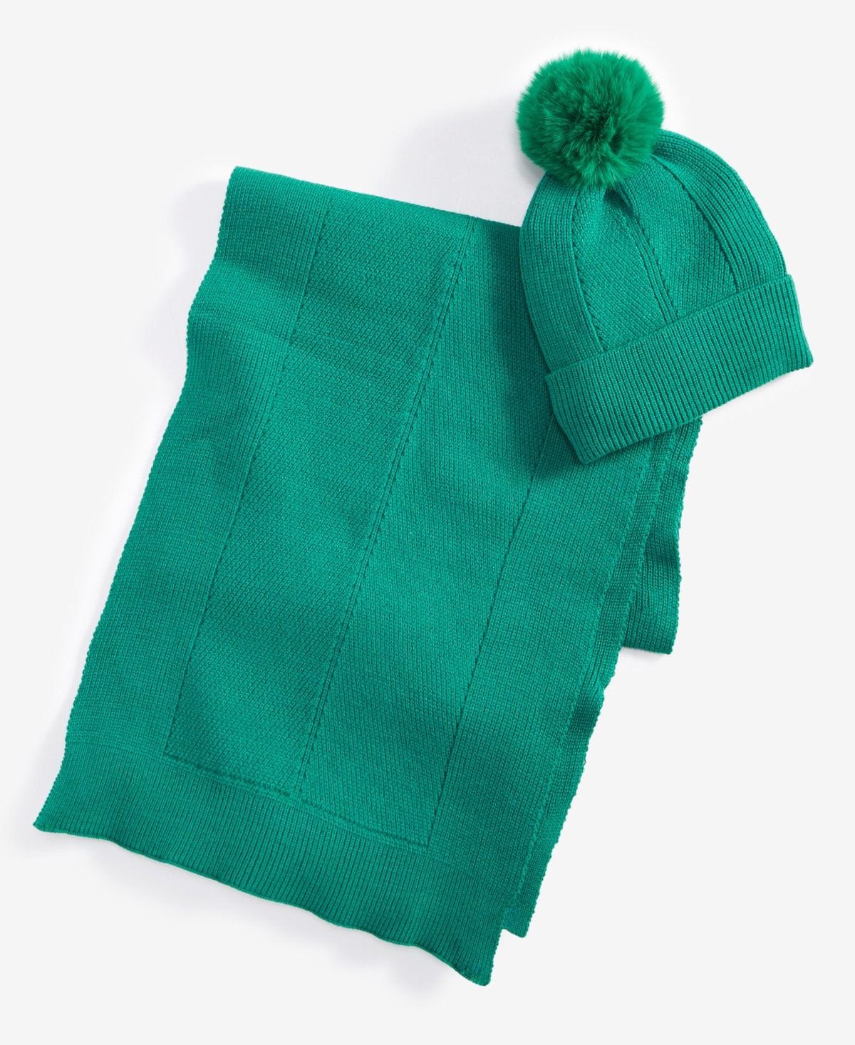 On 34th Women's Multi-Stitch Faux-Fur Pom Pom Beanie, Created for Macy's