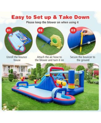 Inflatable Water Slide Park for Kids Backyard Outdoor Fun (without Blower)