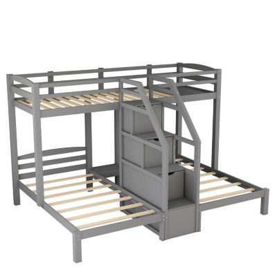 Streamdale Twin Bunk Bed with Staircase & Drawer