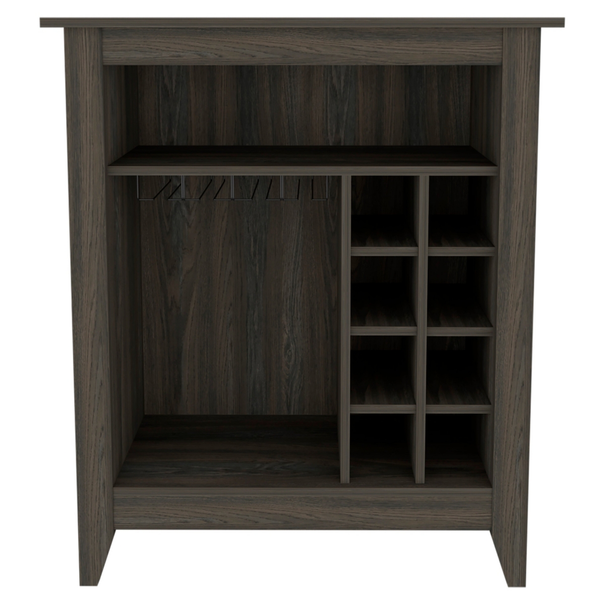 Fm Furniture Future Bar Cabinet, Six Built-in Wine Rack, One Open Drawer, One Open Shelf