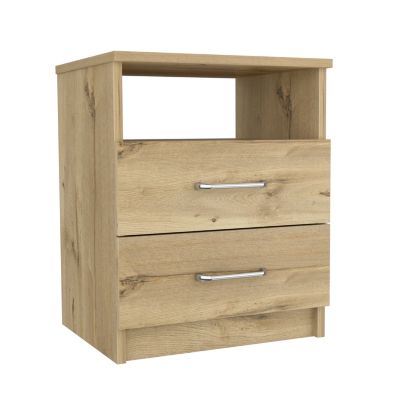 Oklahoma Nightstand,Two Drawers, One Shelf