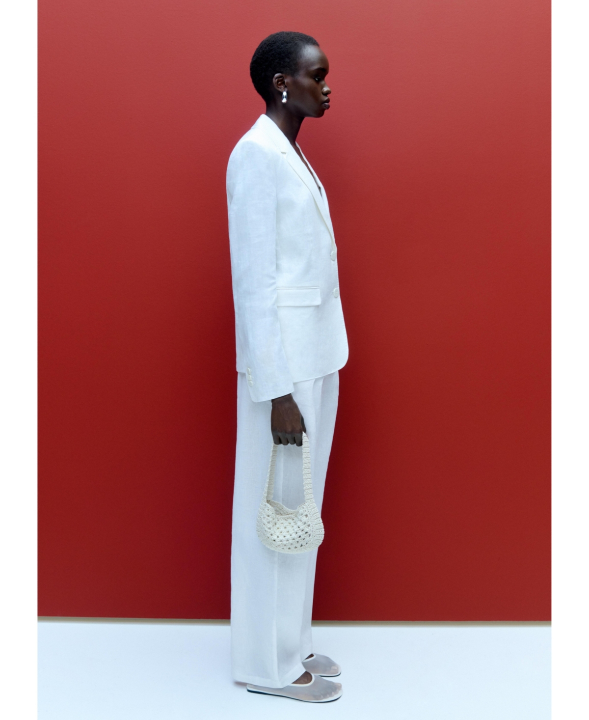 Mango Women's Darts Detail Linen Trousers